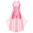 thumbnail image 1 of MSemis Chiffon Sequins Wedding Birthday Party Dress Romper Gowns for Girls Pink 6, 1 of 6