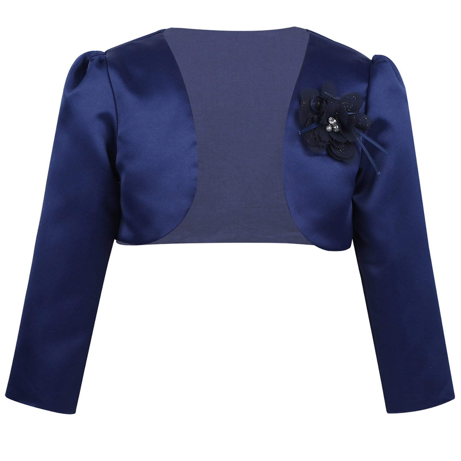 Fancy Kids Long Sleeve Fleece Bolero w/ Rhinestone Gem main image 1