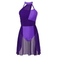 thumbnail image 1 of MSemis Color Block Lyrical Dance Dress Women Dark Purple L, 1 of 5