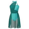 thumbnail image 1 of MSemis Color Block Lyrical Dance Dress Women Green L, 1 of 5