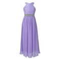 thumbnail image 1 of MSemis Flower Girls Halter Floral Lace Sleeveless Wedding Party Dress Bridesmaid Dress Lavender 6, 1 of 6