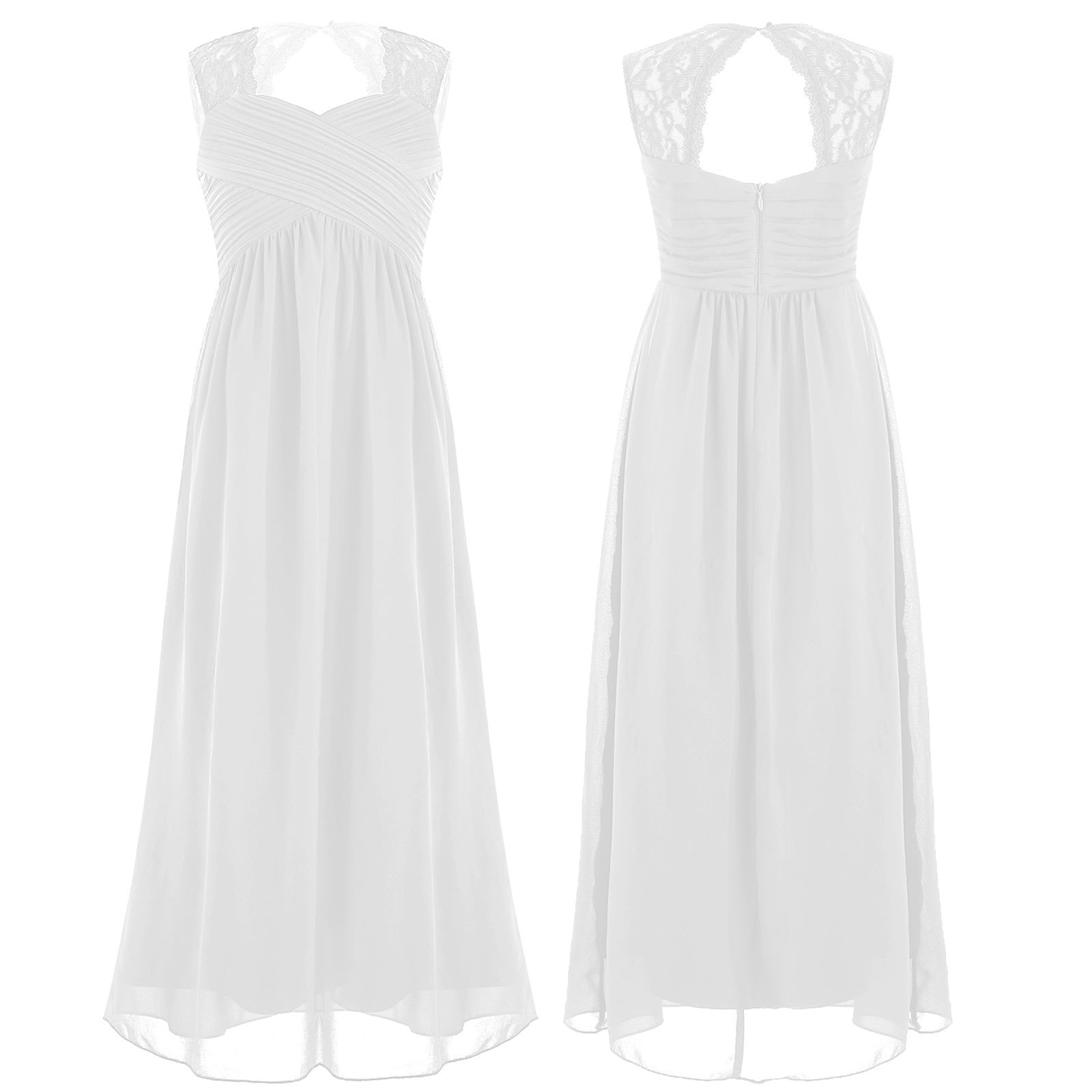 Girls Tulle Lace Glitter Dress With Belt – Vintage Style Knee-Length Dress For Weddings, Parties, Pageants - View #6