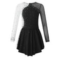 thumbnail image 1 of MSemis Girl's Rhinestone Mesh Figure Ice Skating Dance Dress Gymnastic Leotard Black 8, 1 of 6