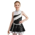thumbnail image 1 of MSemis Girls Cheer Leader Uniform Dance Dress Shiny Sequin Sleeveless Dancewear Black 14, 1 of 6