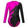 thumbnail image 1 of MSemis Girls Kids Sparkly Waves Gymnastics Leotard Long Sleeve Ballet Dance Bodysuit, 1 of 3