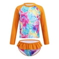 thumbnail image 1 of MSemis Girls Mermaid Swimsuit 2-Pieces Rash Guard Sets Bathing Suit, Size 3T-16 Orange 4, 1 of 7