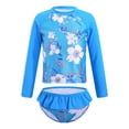 thumbnail image 1 of MSemis Girls Mermaid Swimsuit 2-Pieces Rash Guard Sets Bathing Suit, Size 3T-16 Coral Blue 4, 1 of 6