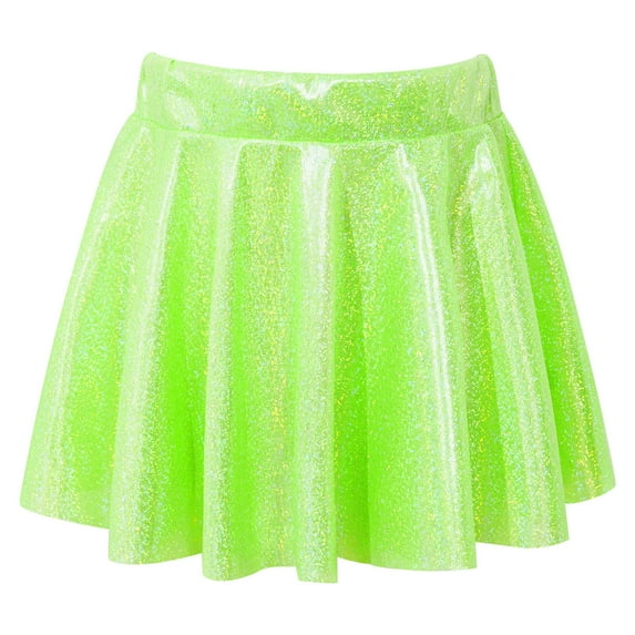 MSemis Girls Metallic Skirt High Waist Ruffle Skirt