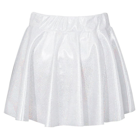 MSemis Girls Metallic Skirt High Waist Ruffle Skirt