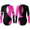 thumbnail image 1 of MSemis Girls One Piece Gymnastic Leotard Diamonds Ballet Athletic Dance Bodysuit, 1 of 4