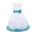 thumbnail image 1 of MSemis Girls Princess Pageant Wedding Bridesmaid Flower Tulle Ball Gown Dress Blue 6, 1 of 3