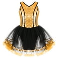 thumbnail image 1 of MSemis Girls Sequin Leotard Sparkly Strap Ballet Leotards Tutu Dress Ballerina Outfit Dance Costume Gold 8, 1 of 6