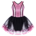 thumbnail image 1 of MSemis Girls Sequin Leotard Sparkly Strap Ballet Leotards Tutu Dress Ballerina Outfit Dance Costume Pink 12, 1 of 7