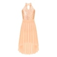 thumbnail image 1 of MSemis Girls Sequined Irregular Ballet Lyrical Dance Dress Ballerina Dancing Costumes Orange Pink 6, 1 of 5