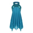 thumbnail image 1 of MSemis Girls Sequined Lyrical Dance Dress Contemporary Costumes Irregular Skirt Dancewear Turquoise 6, 1 of 5