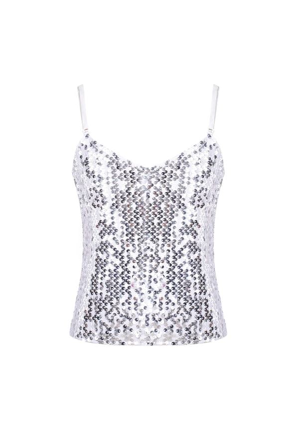 Girls Shiny Metallic Glittery Tops Gym Ballet Dance Camisole Leotard Tank Vest