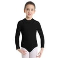 thumbnail image 1 of MSemis Girls Team Basic Uniform High Mock Neck Ballet Dance Leotard Black 3-4, 1 of 6