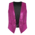 thumbnail image 1 of MSemis Glitter Sequins Waistcoat Open Front Jacket Sleeveless Coat Suit Vest Tops Costume Hot Pink M, 1 of 6