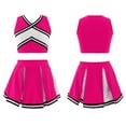 thumbnail image 1 of MSemis Kid Girls Cheerleading Dance Outfits Sleeveless Crop Top with Pleated Skirts, 1 of 5