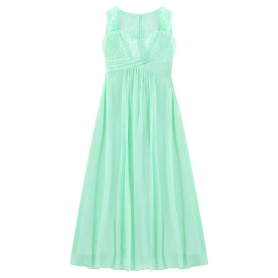 MSemis Kid Girls Chiffon Shoulder Strap Lace Flower Dress