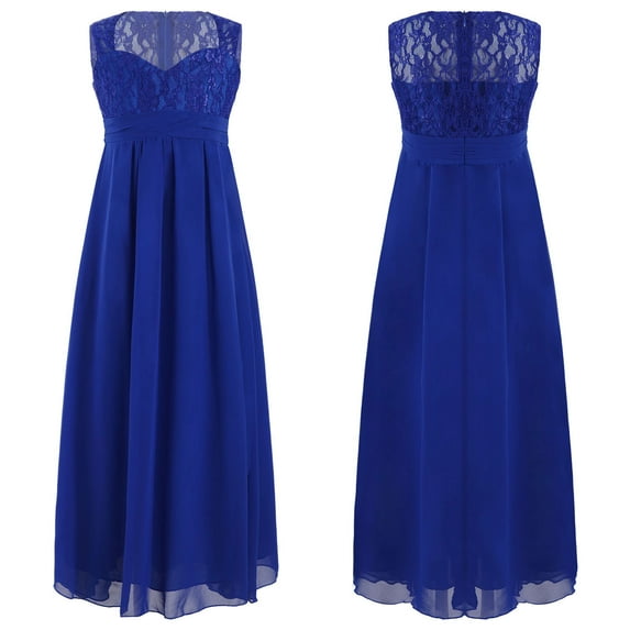 MSemis Kid Girls Chiffon Shoulder Strap Lace Flower Dress