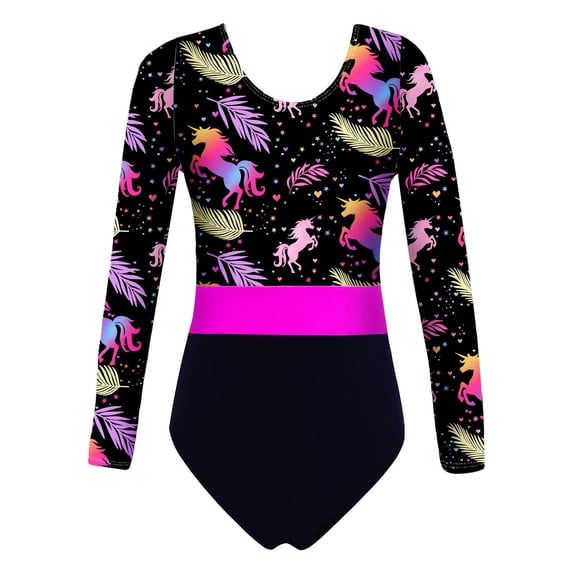 MSemis Kid Girls One Piece Rash Guard Shirt Swimwsuit Long Sleeve Swimwear