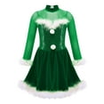 thumbnail image 1 of MSemis Kids Ballet Dance Costume Ice Figure Roller Skating Dress Christmas Santa Xmas Holiday Green 6, 1 of 6