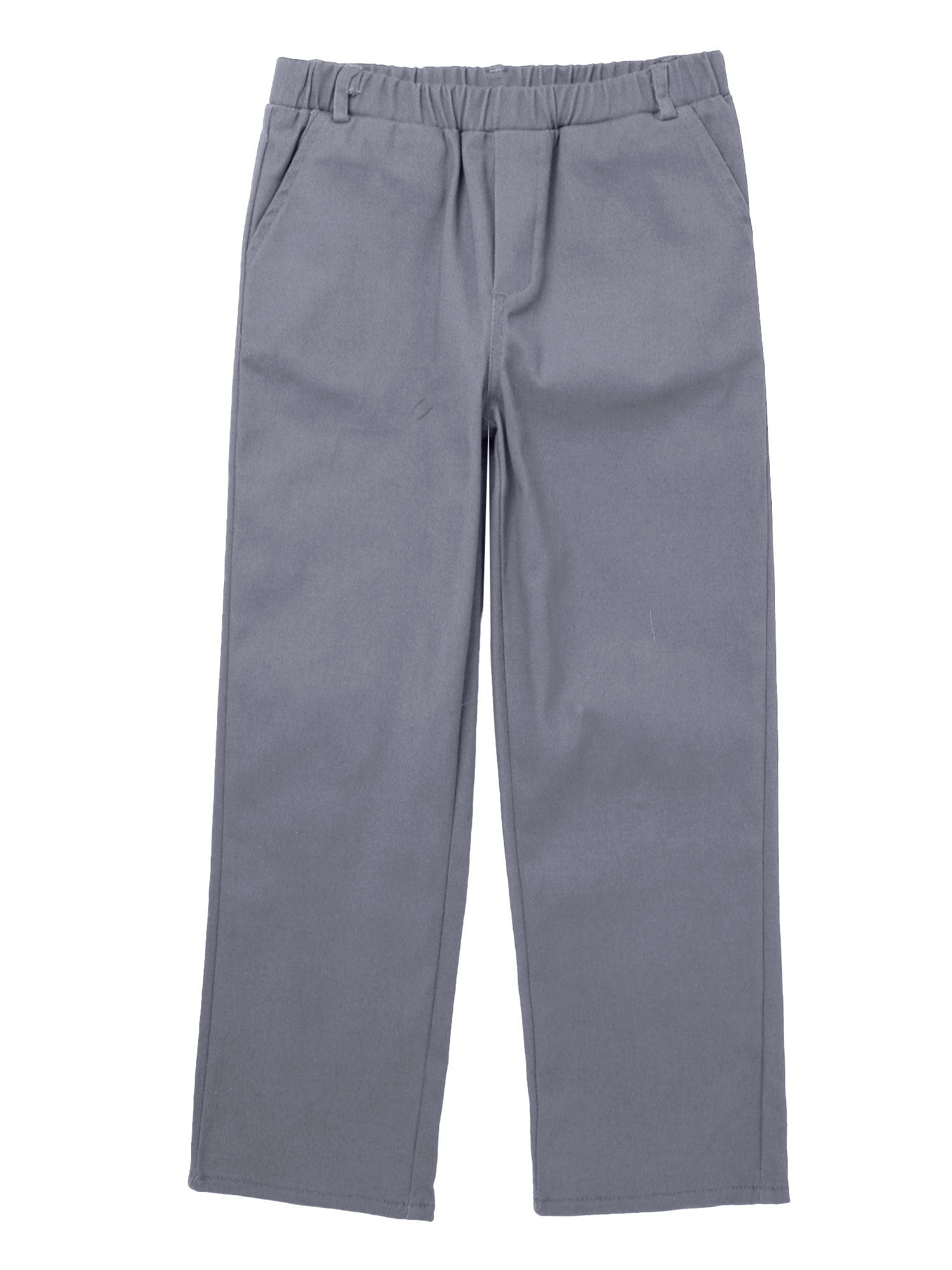 MSemis Kids Boys Elastic Waistband Trousers School Uniform Straight Leg