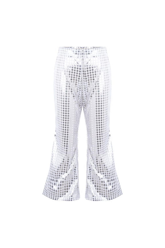 Kids Boys Girls Shiny Sequins Flares Pants Bell Bottoms Trousers
