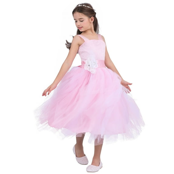 MSemis Kids Crossed Back Bridesmaid Flower Girl Dress