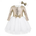 thumbnail image 1 of MSemis Kids Flower Girl Dress Princess Mesh Sequined Wedding Birthday Party Dress, 1 of 6