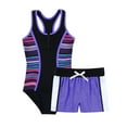 thumbnail image 1 of MSemis Kids Girls 2 Piece Tankini Set Rash Guard One-piece Swimsuit, 1 of 7