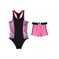 thumbnail image 1 of MSemis Kids Girls 2 Piece Tankini Set Rash Guard One-piece Swimsuit, 1 of 5