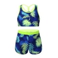 thumbnail image 1 of MSemis Kids Girls 2 Piece Tankini Swimsuit Bikini Set Racerback Tank Top Shorts Navy Blue 8, 1 of 6