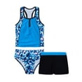 thumbnail image 1 of MSemis Kids Girls 3 Piece Sporty Swimwear Bathing Suit Racerback Bikini Blue 14, 1 of 6