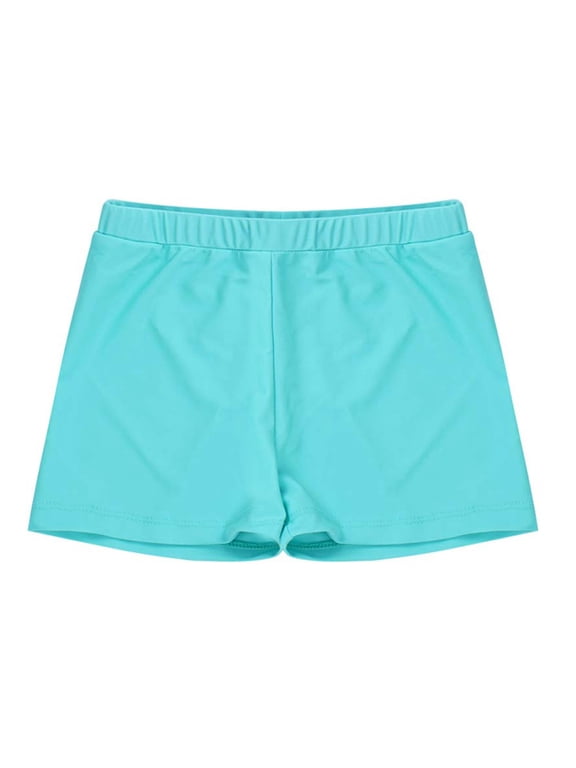 Kids Girls Athletic Boxer Shorts for Swimming Dancing Gymnastics Active Boyshorts Light Green 8