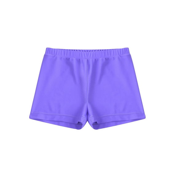 MSemis Kids Girls Athletic Boxer Shorts for Swimming Dancing Gymnastics Active Boyshorts Light Purple 10
