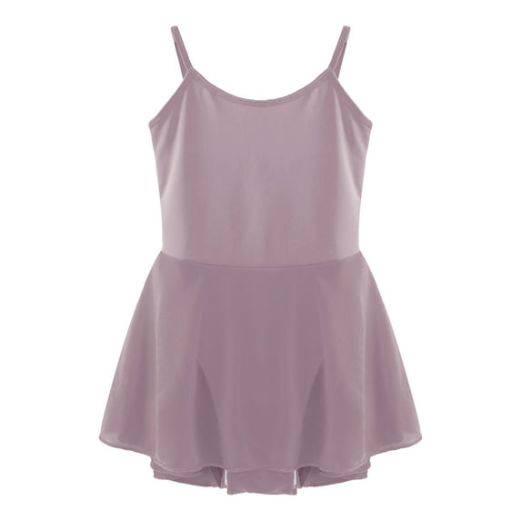 MSemis Kids Girls Ballet Dance Dress Gymnastics Leotard Tulle Tutu Skirt Dancewear Dusty Pink 2-3