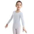 thumbnail image 1 of MSemis Kids Girls Ballet Dance Leotard Long Sleeve Solid Color Wear Gymnastic Leotard White 4, 1 of 5