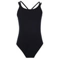 thumbnail image 1 of MSemis Kids Girls Ballet Dance Leotards Criss Cross Back Gymnastic Bodysuit,Size 3-14 Black 10-12, 1 of 4