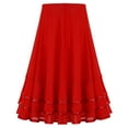 thumbnail image 1 of MSemis Kids Girls Ballet Rad Character Skirt Ballerina Dancewear Vintage Full Circle Flamenco Long Skirt Red 10, 1 of 6