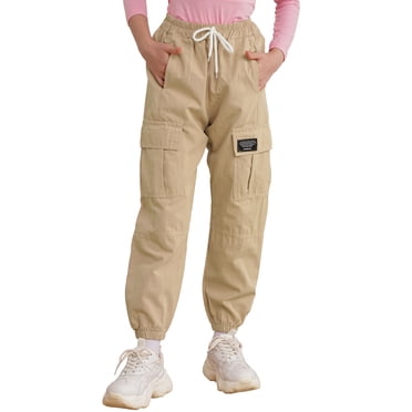 LittleSpring Boys Uniform Pants With Elastic Waist Twill Cargo Pants Casual Joggers Relaxed Fit Solid Navy Blue 12
