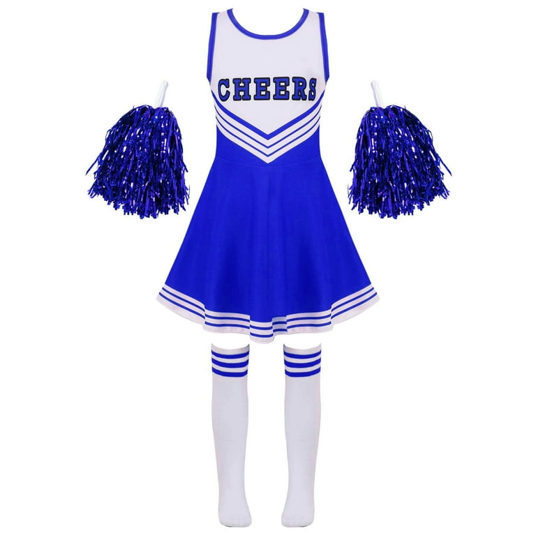MSemis Kids Girls Cheerleader Outfits School Uniform Dress and