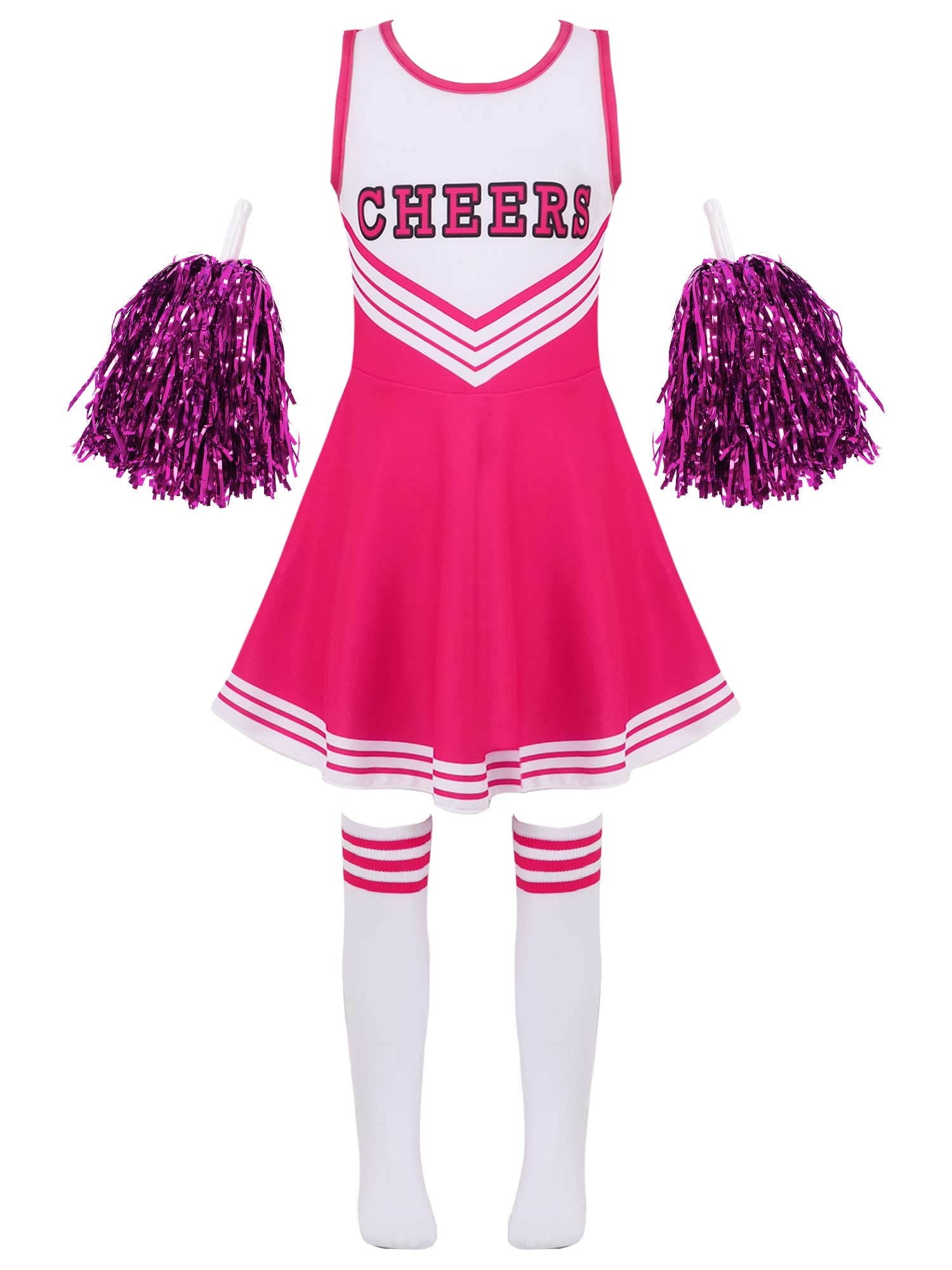 pink cheerleader dress Child Cheerleader Costume Pink / XL-Child
