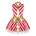 thumbnail image 1 of MSemis Kids Girls Christmas Candy Cane Ballet Tutu Leotard Santa Claus Dance Dress Red 12, 1 of 8