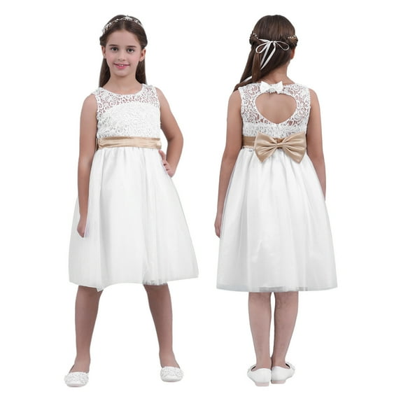 MSemis Kids Girls Floral Lace Tulle Princess Pageant Dress