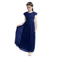 thumbnail image 1 of MSemis Kids Girls Flutter Sleeves Chiffon Birthday Party Wedding Dress Navy Blue 10, 1 of 7