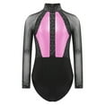 thumbnail image 1 of MSemis Kids Girls Gymnastic Leotard Bodysuit Tops Roller Skating Dance Costume Pink 10, 1 of 5