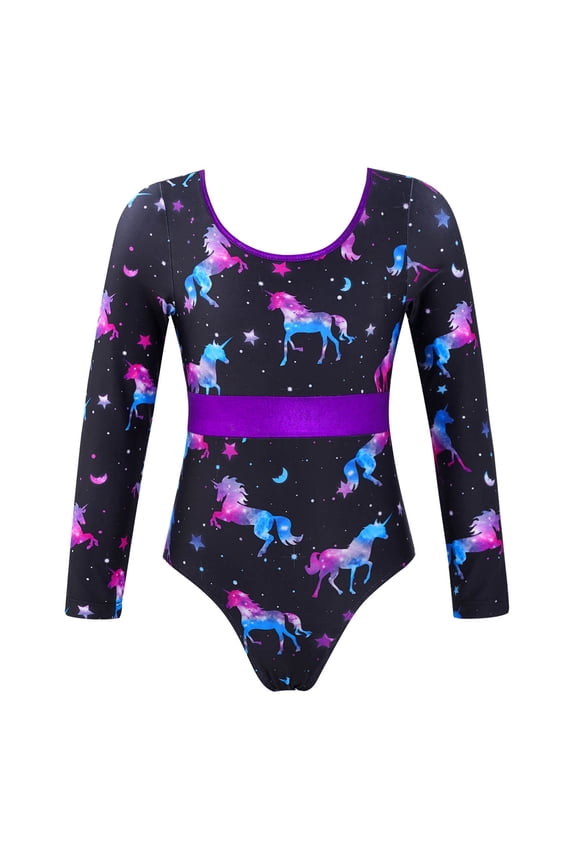 Kids Girls Gymnastic Leotard Unitard Ballet Dance Bodysuit