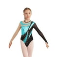 thumbnail image 1 of MSemis Kids Girls Gymnastics Leotard Rhinestone Ballet Dance Bodysuit Unitard Dancewear Turquoise 14, 1 of 7